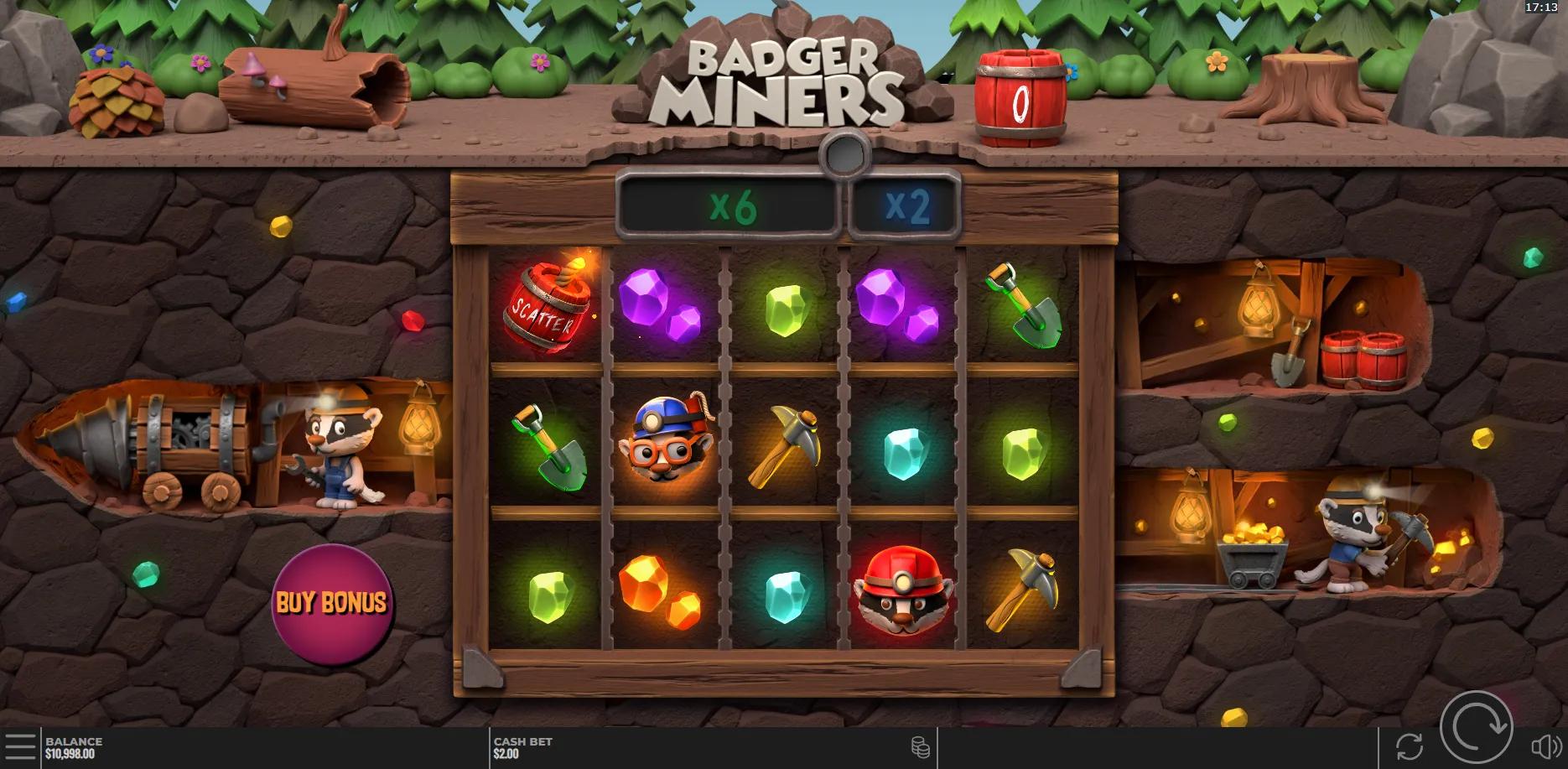 Badger Miners slot gameplay screenshot