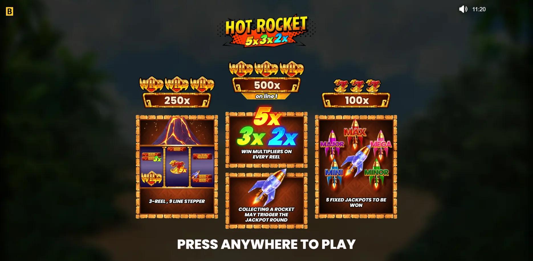 Hot Rocket 5x 3x 2x banner