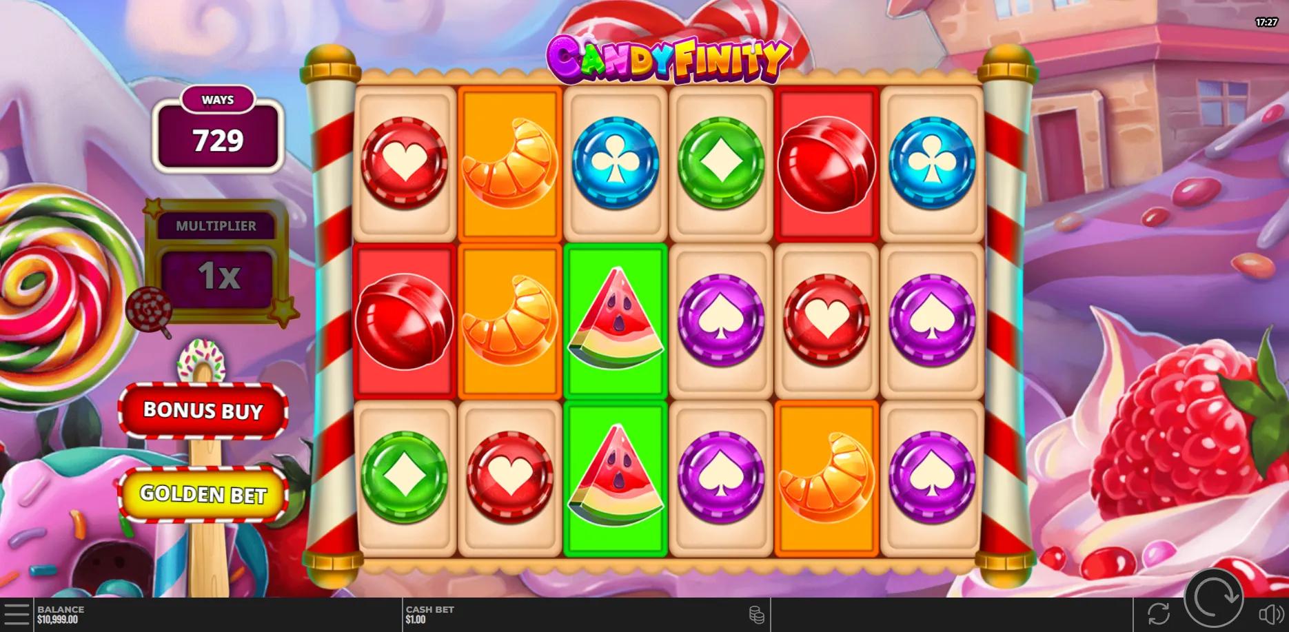 Candyfinity slot gameplay screenshot