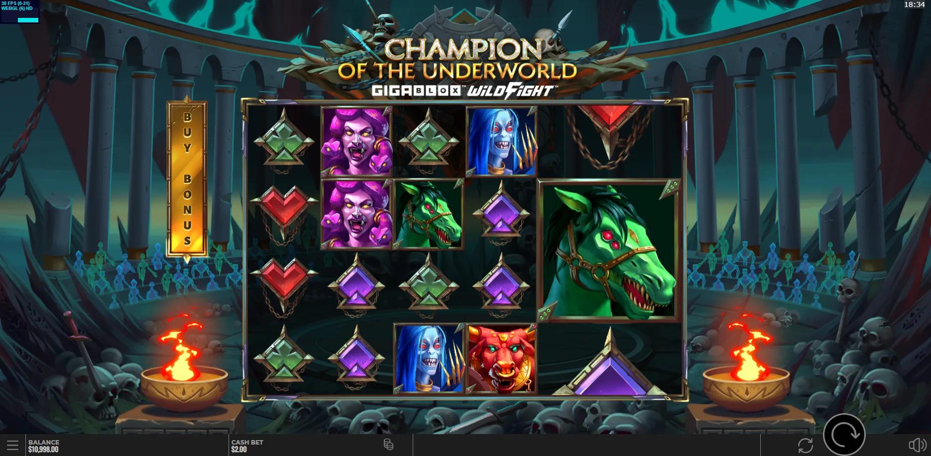 Champion of the Underworld slot gameplay screenshot