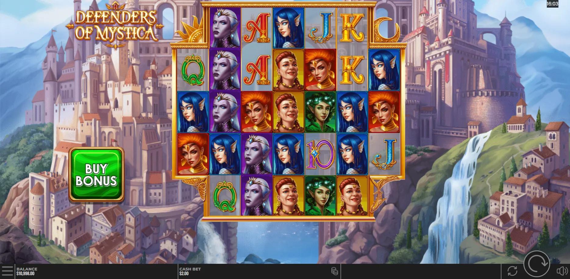 Defenders of Mystica slot gameplay screenshot