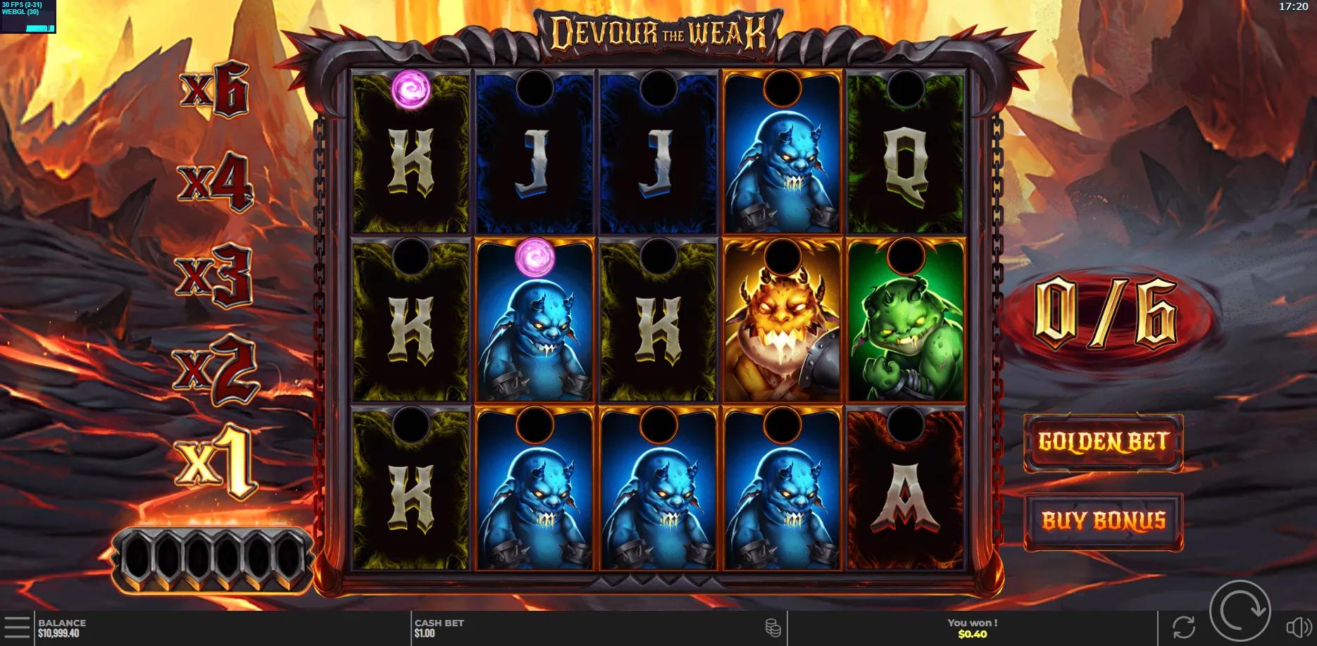 Devour the Weak slot gameplay screenshot