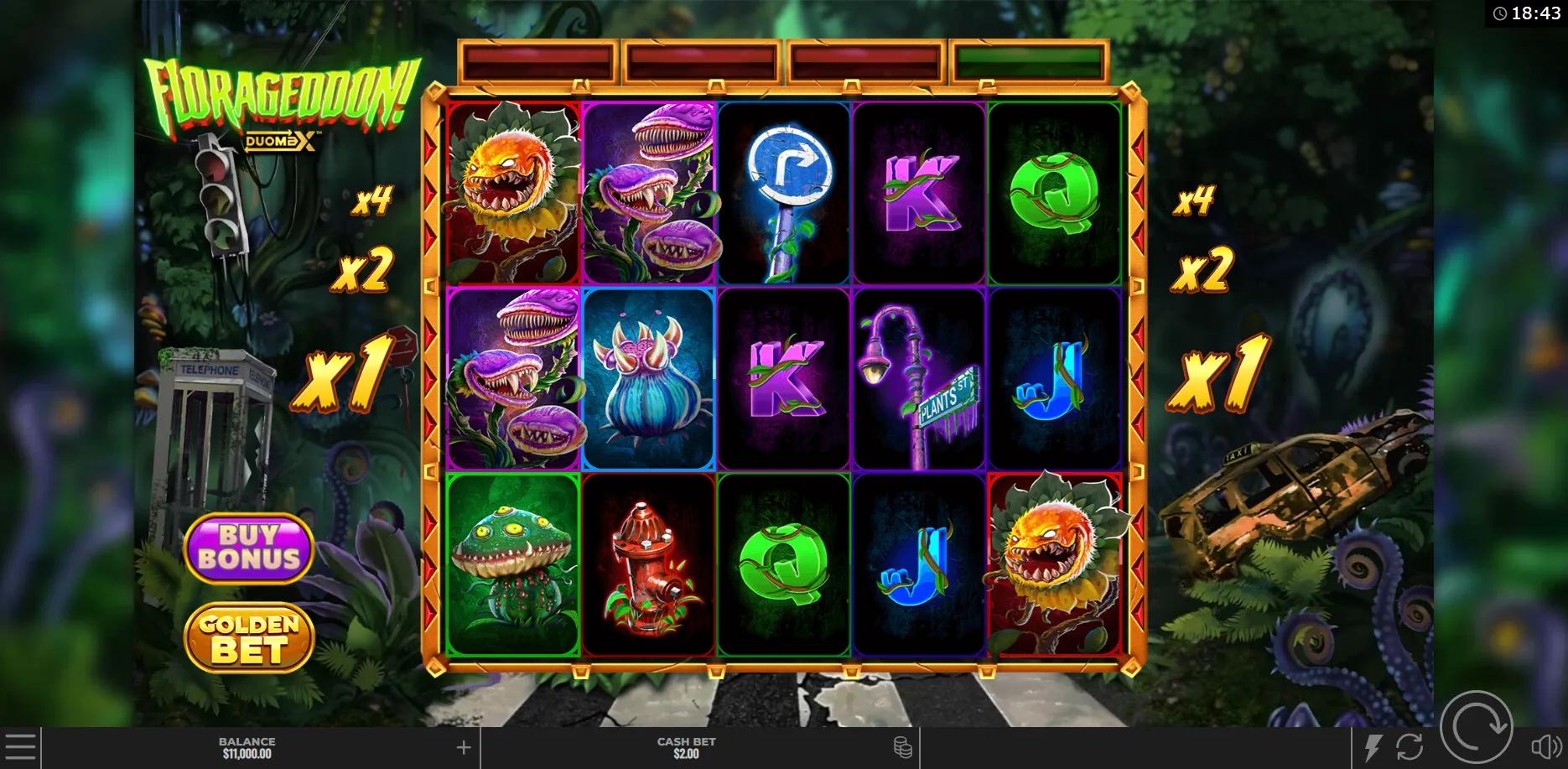 Florageddon! slot gameplay screenshot
