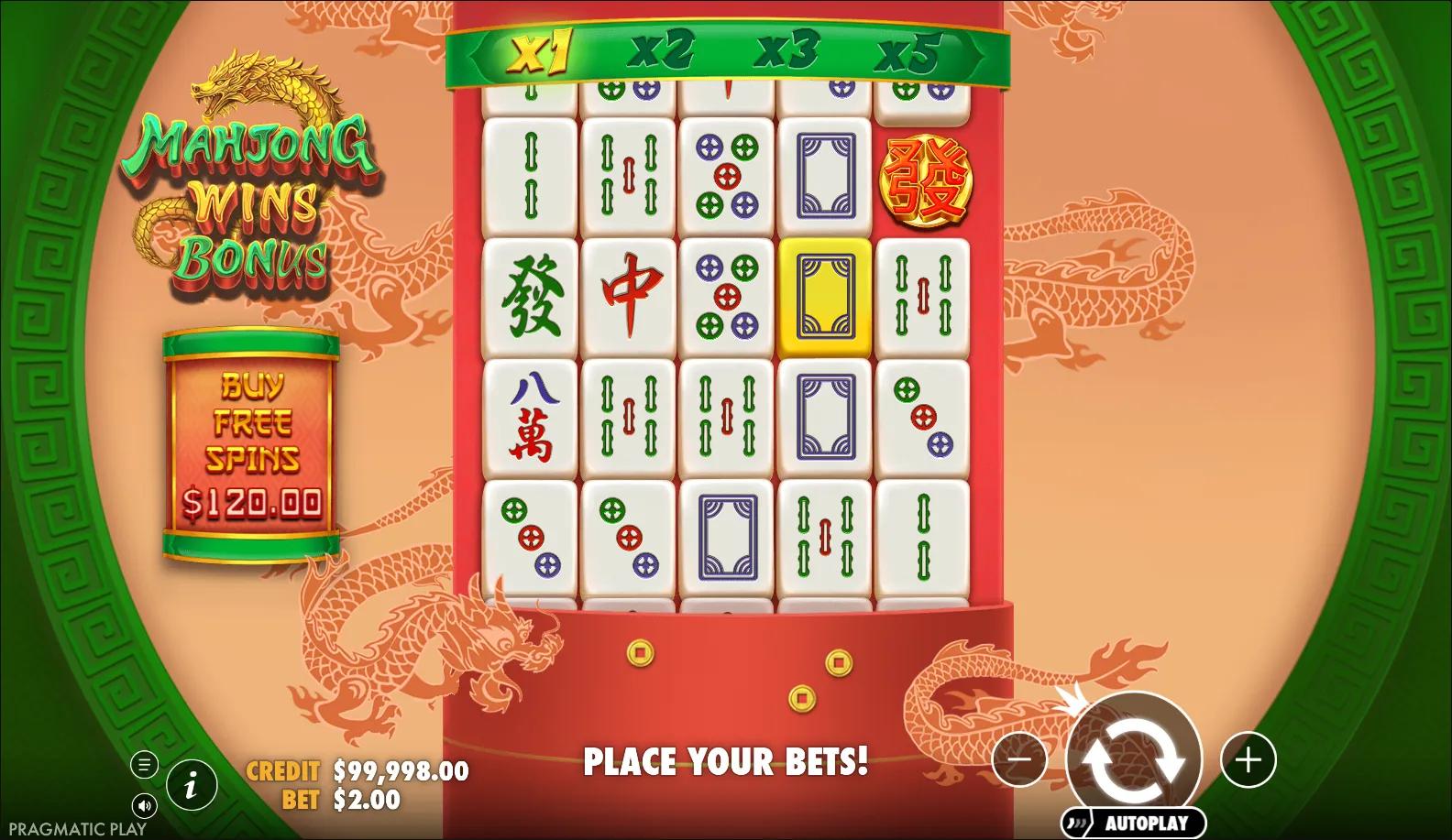 Mahjong Wins Bonus slot gameplay screenshot