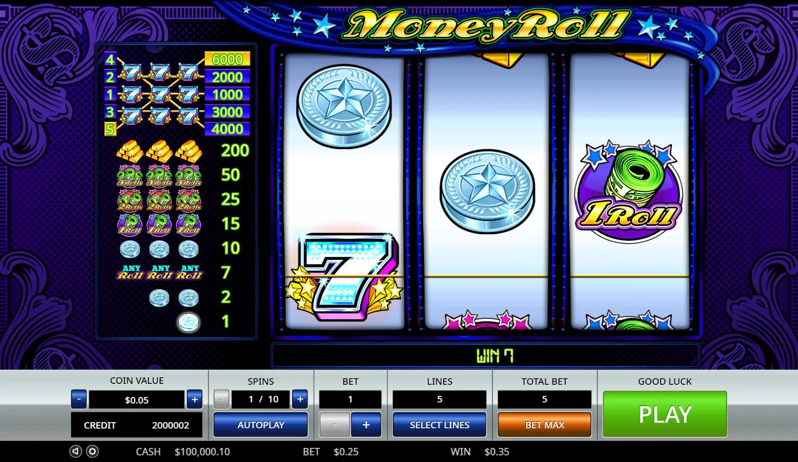 Money Roll slot gameplay screenshot