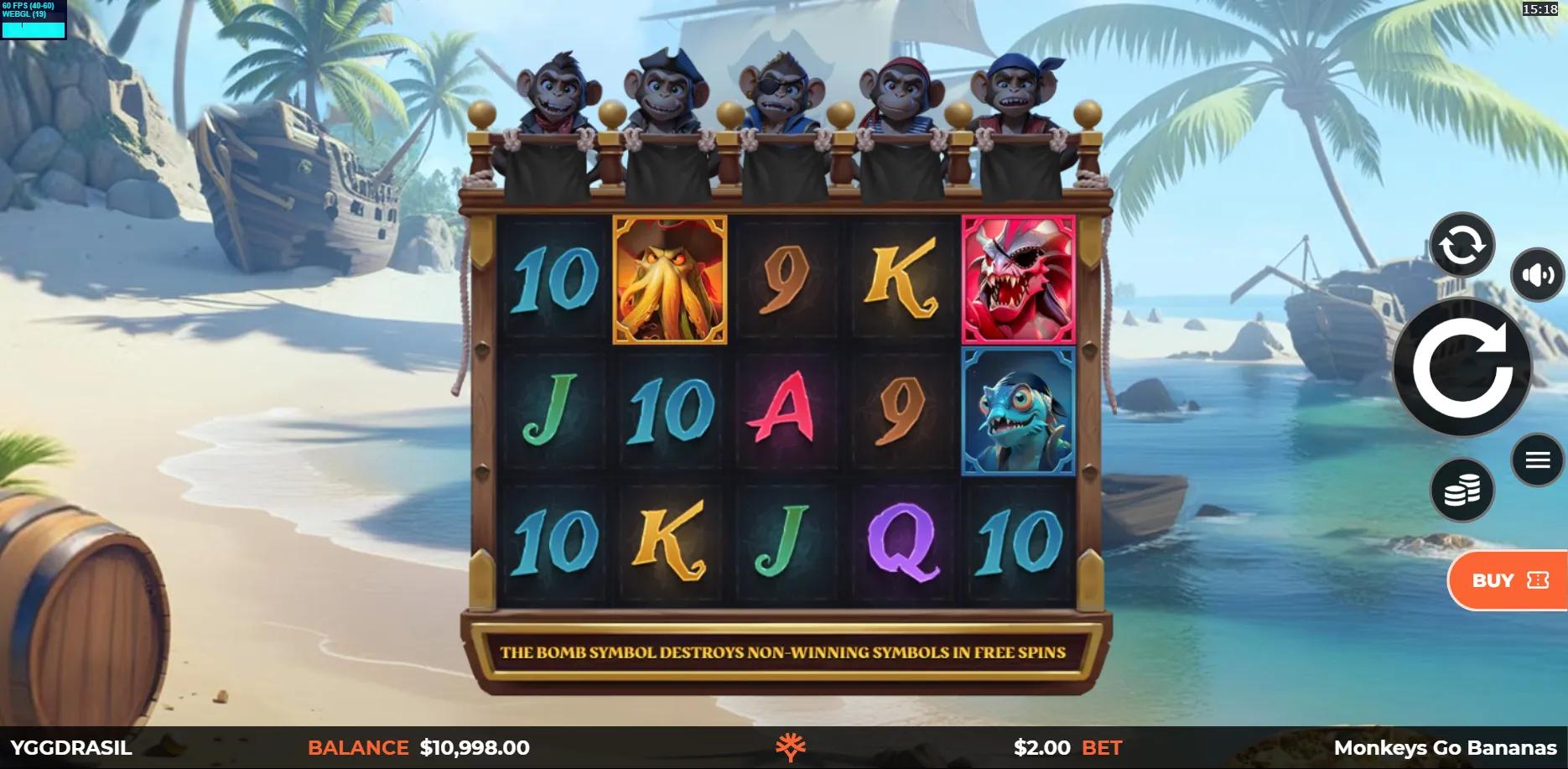 Monkeys Go Bananas MultiMax slot gameplay screenshot