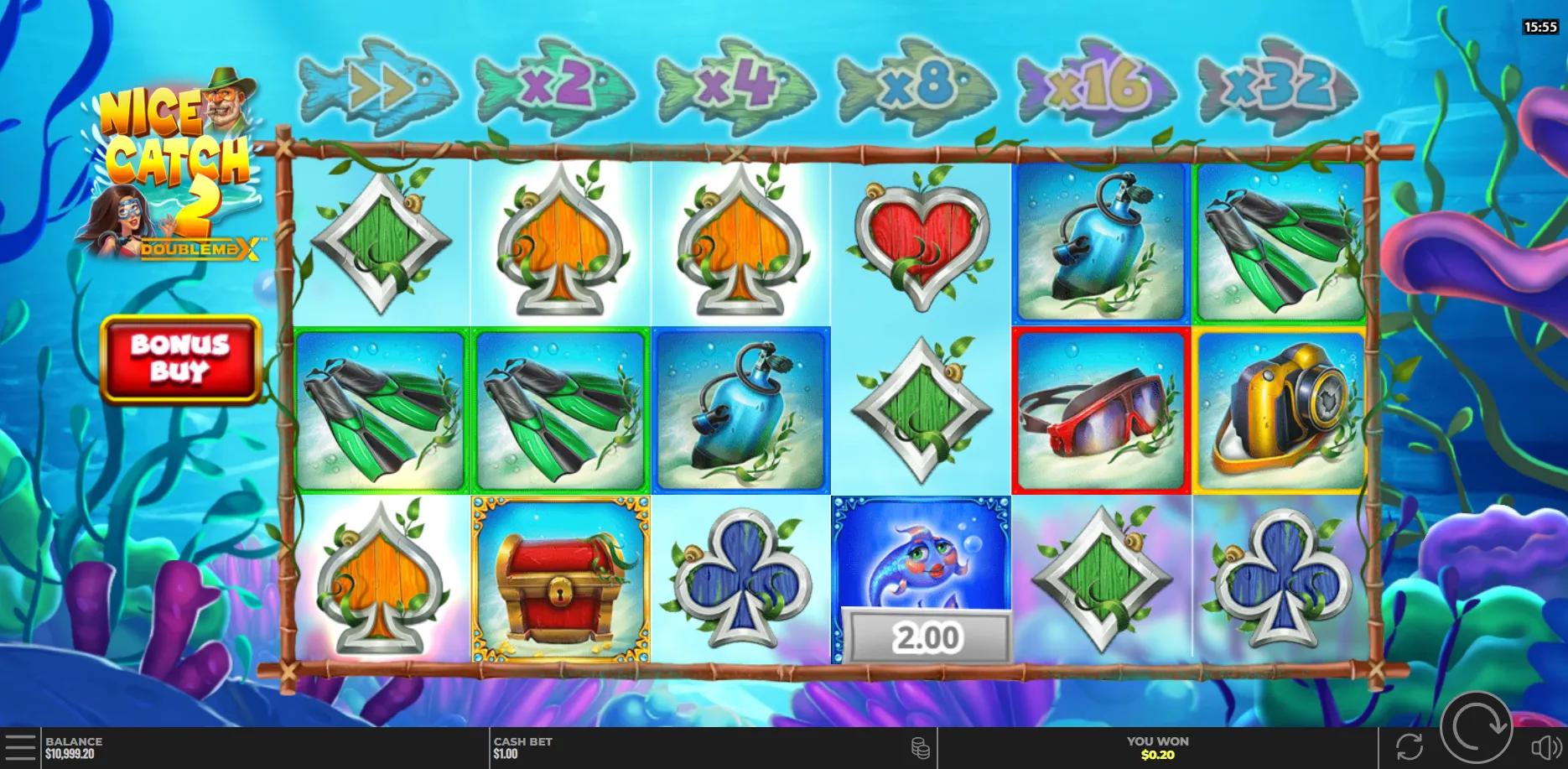 Nice Catch Too DoubleMax slot gameplay screenshot