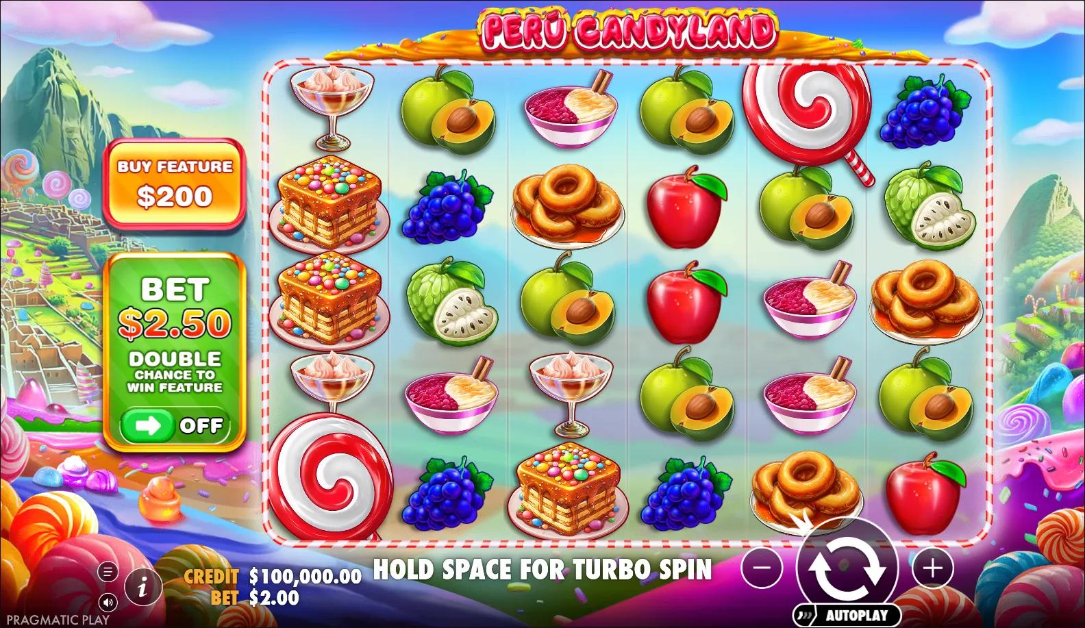 Peru Candyland slot gameplay screenshot