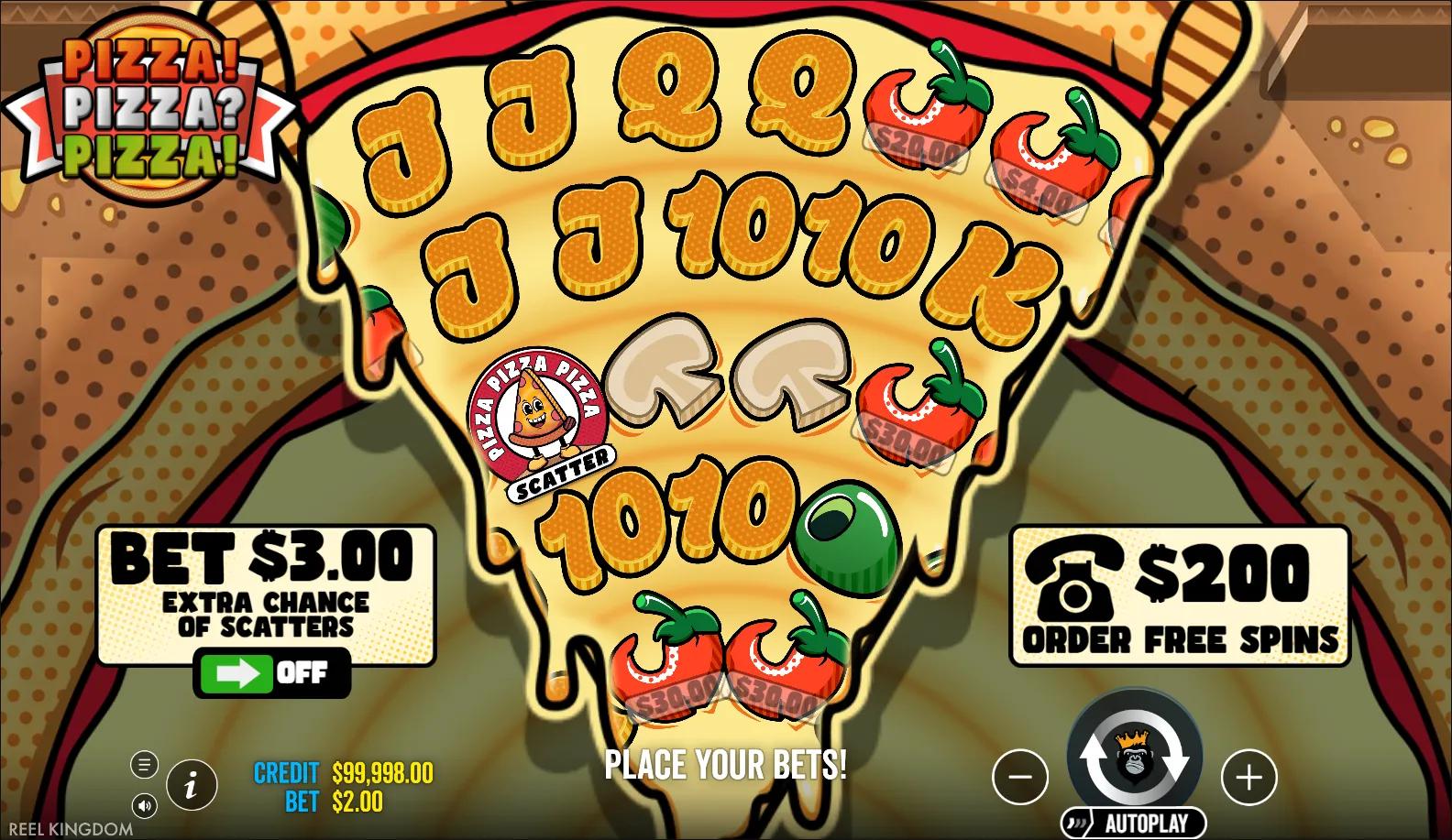 Pizza! Pizza? Pizza! slot gameplay screenshot