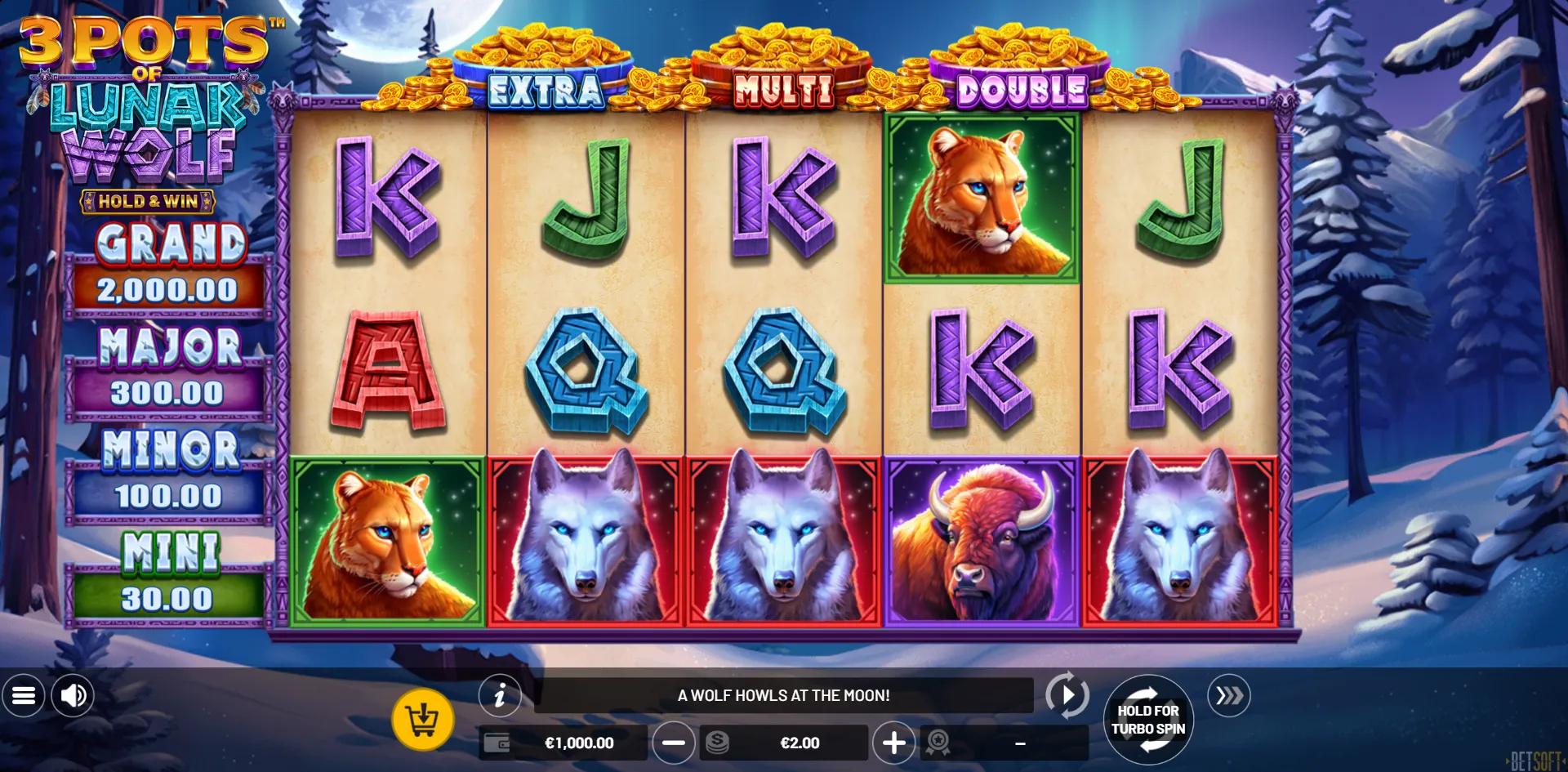 3 Pots of Lunar Wolf slot gameplay screenshot