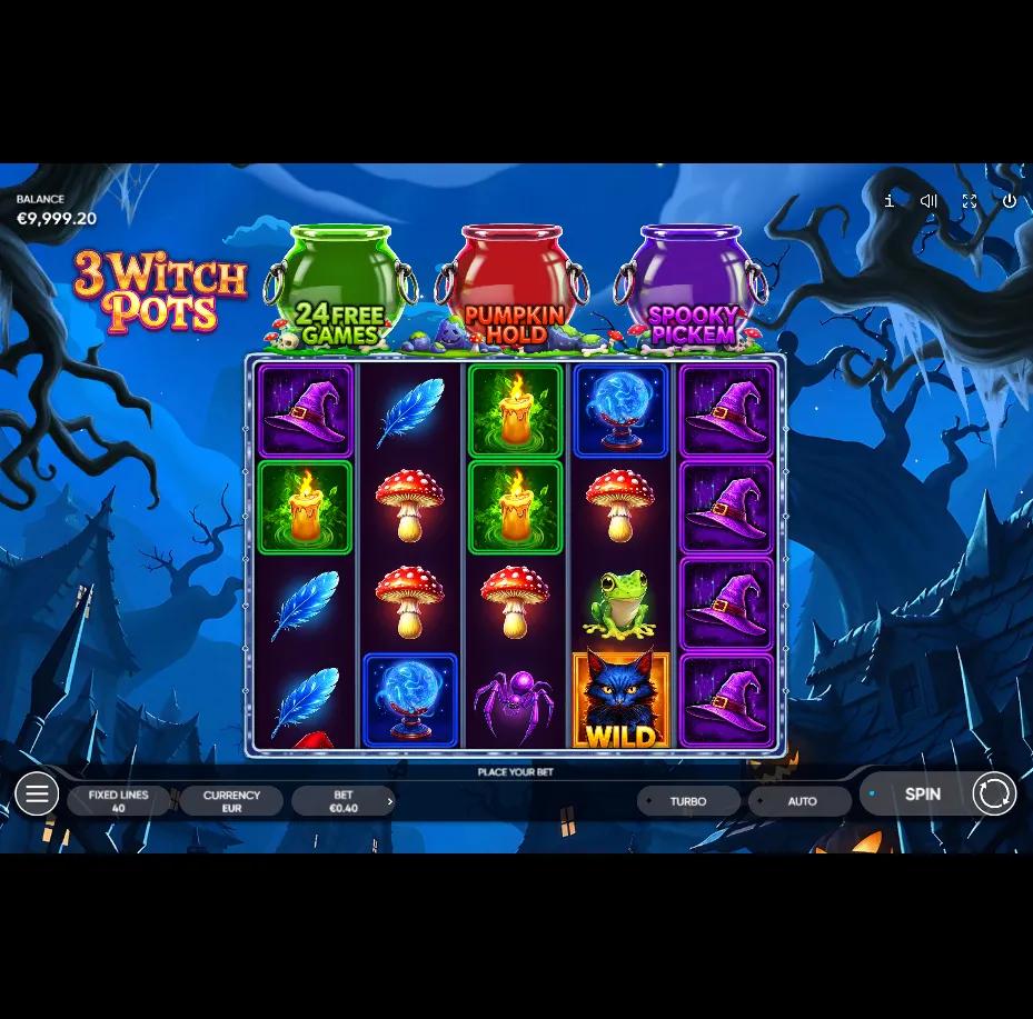 3 Witch Pots slot gameplay screenshot