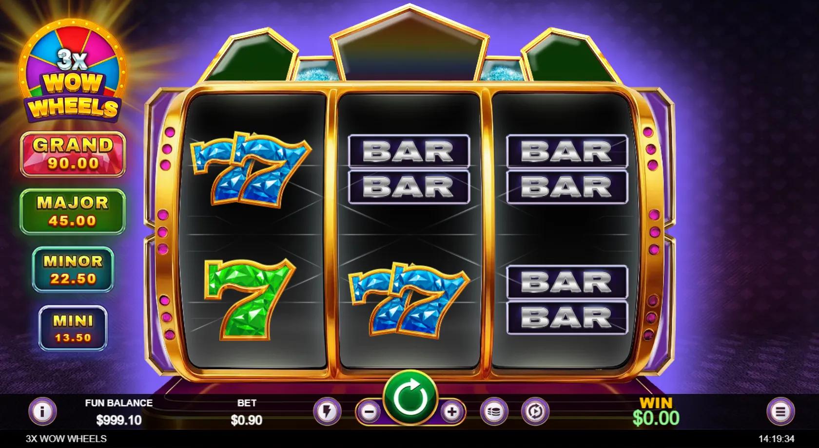 3x Wow Wheels slot gameplay screenshot