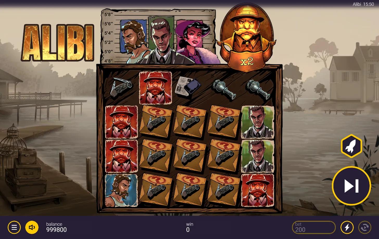 Alibi slot gameplay screenshot