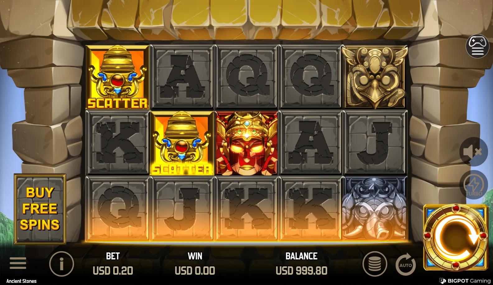 Ancient Stones slot gameplay screenshot