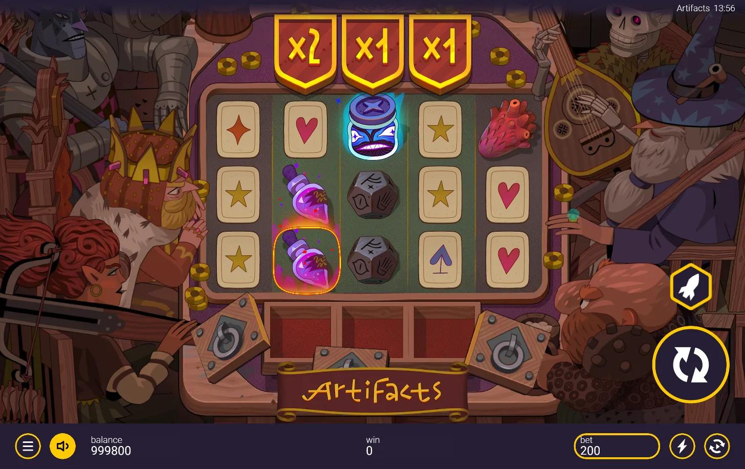 Artifacts slot gameplay screenshot