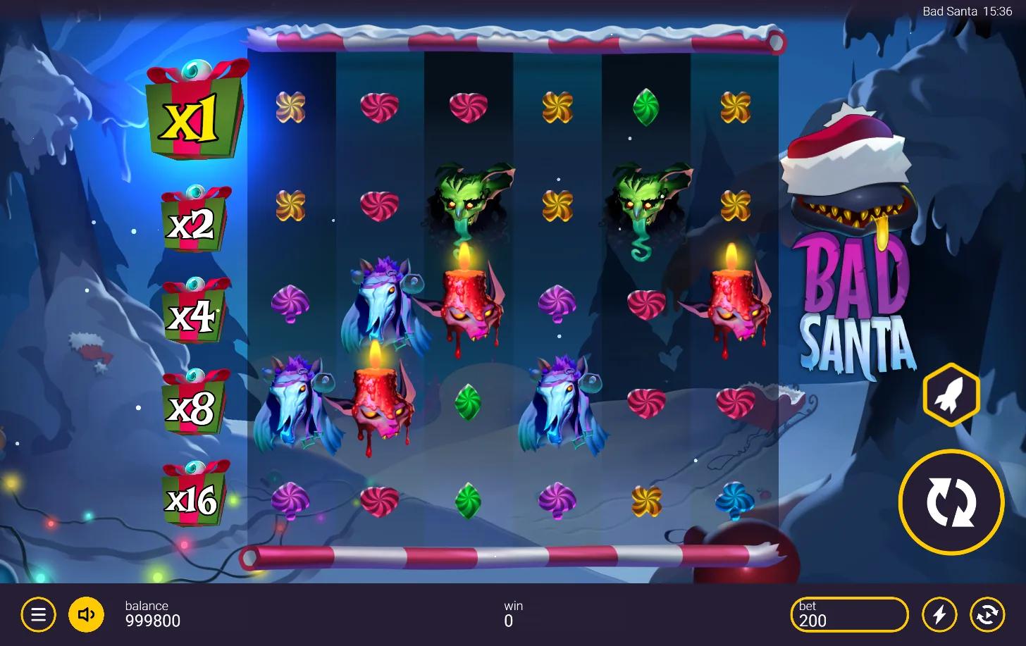 Bad Santa slot gameplay screenshot