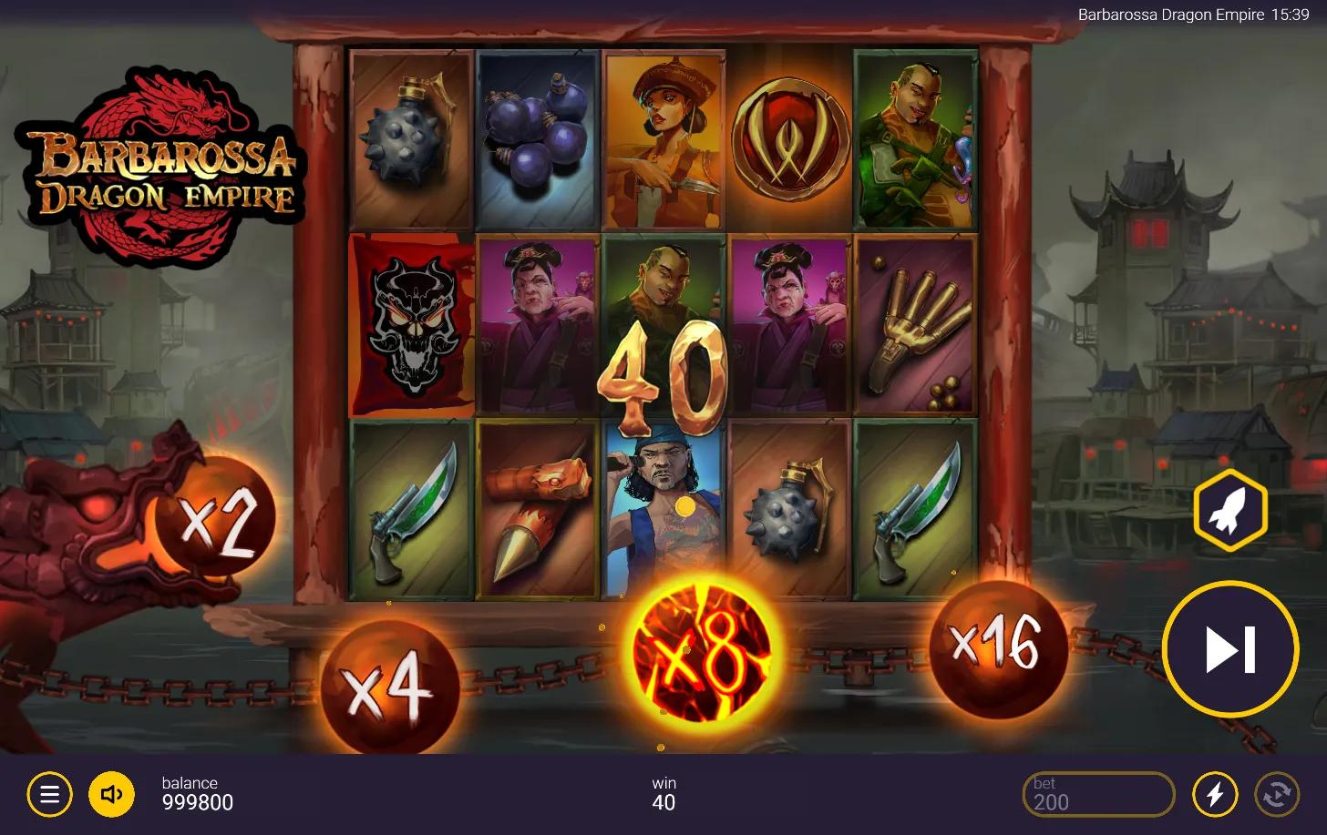 Barbarossa Dragon Empire slot gameplay screenshot