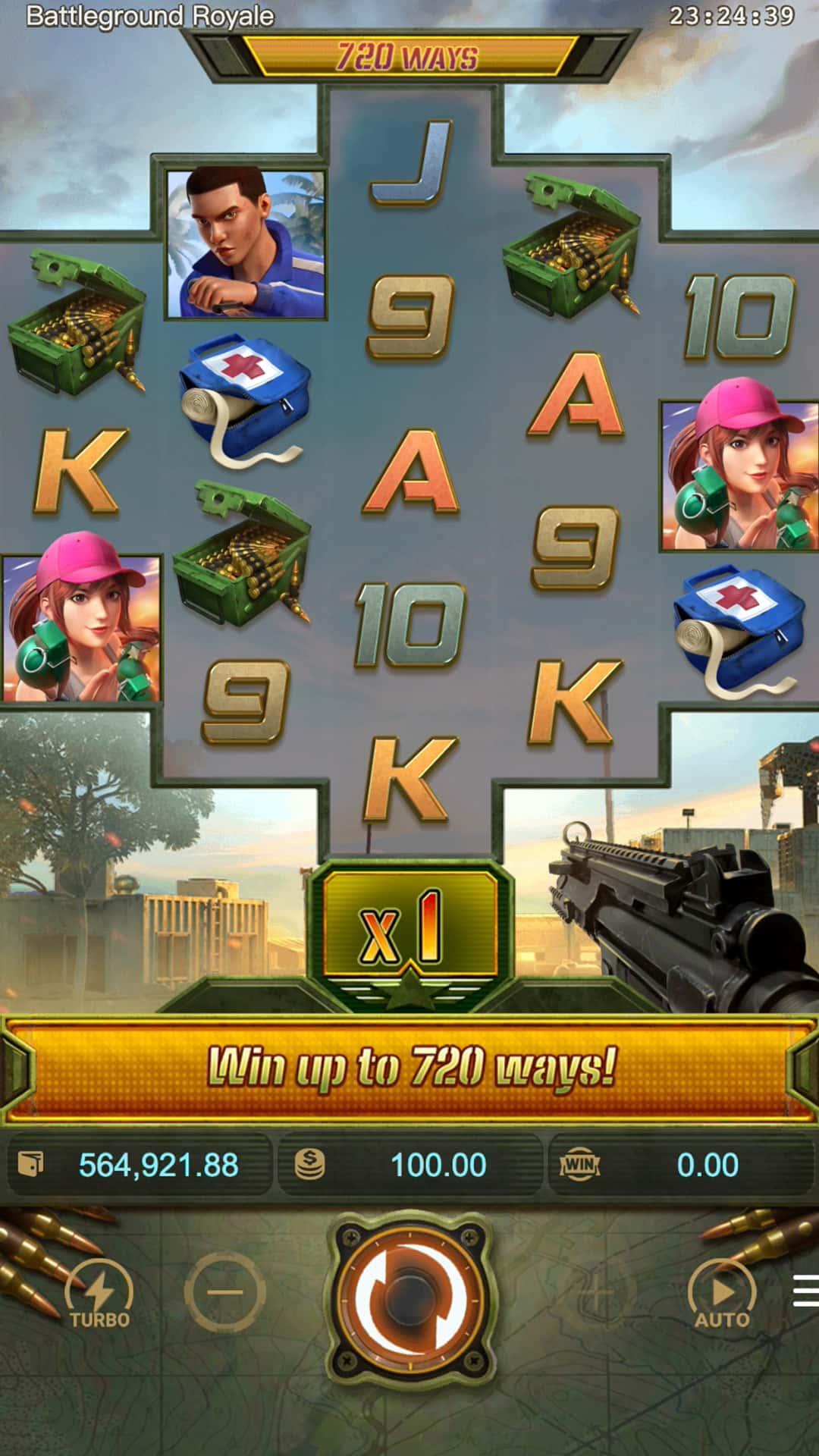 Battleground Royale slot gameplay screenshot