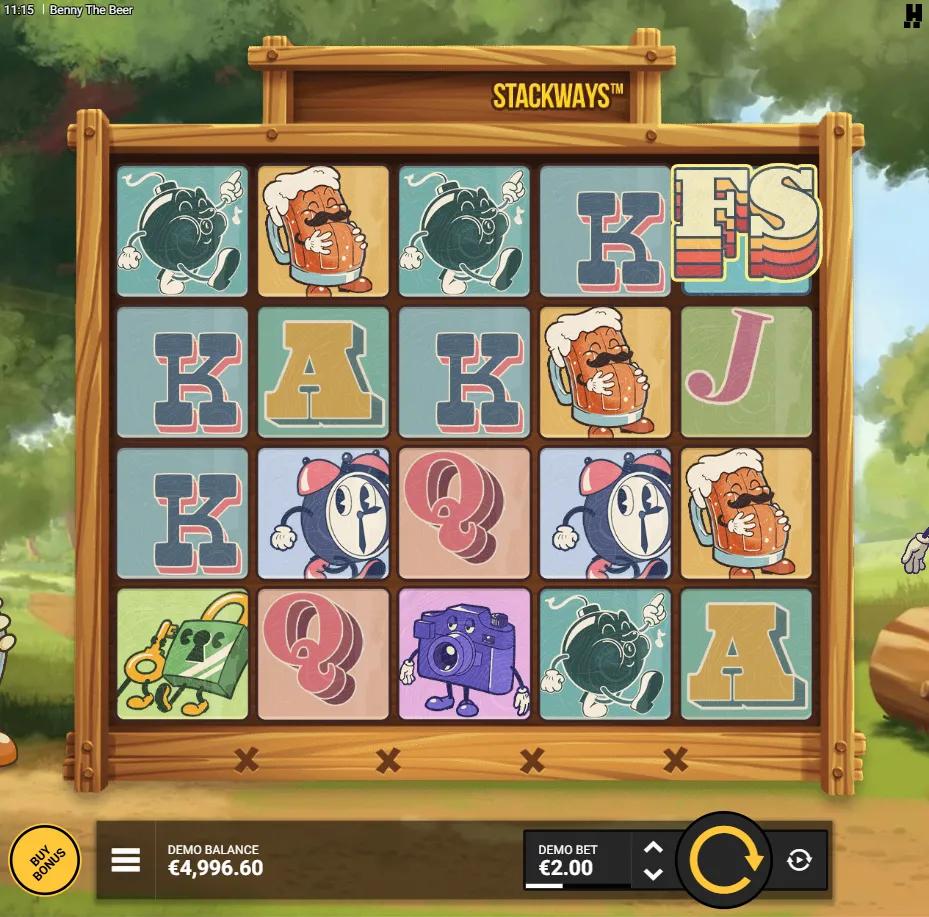 Benny the Beer slot by Hacksaw Gaming gameplay screenshot