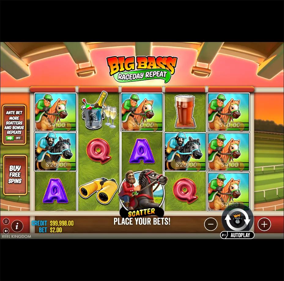 Pragmatic Play's Big Bass Raceday Repeat slot - Fishing theme, high volatility action