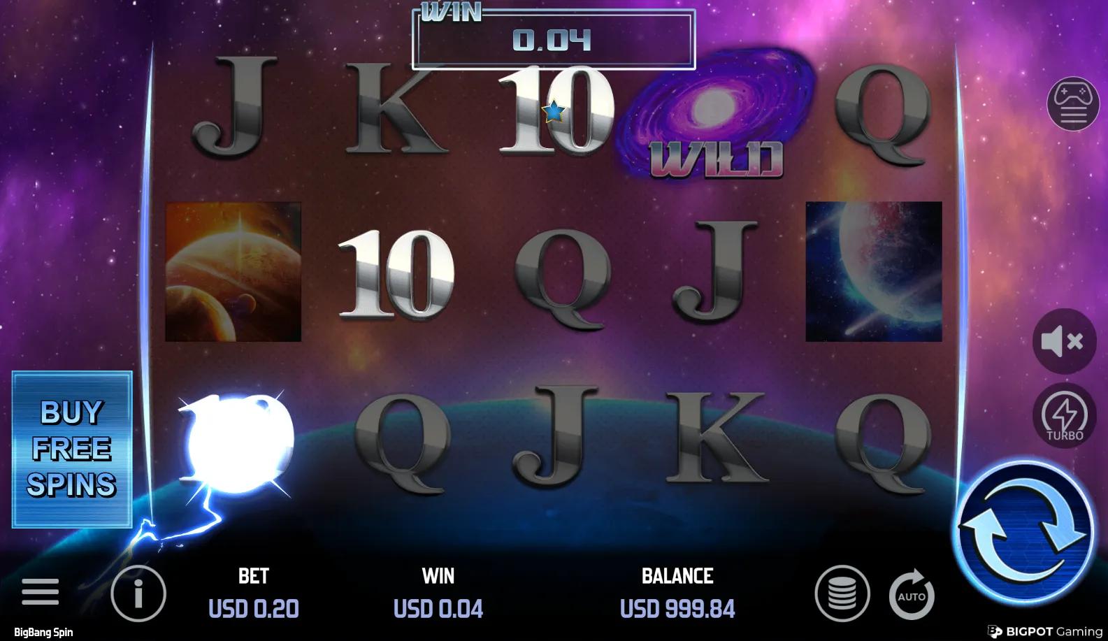 BigBang Spin slot gameplay screenshot
