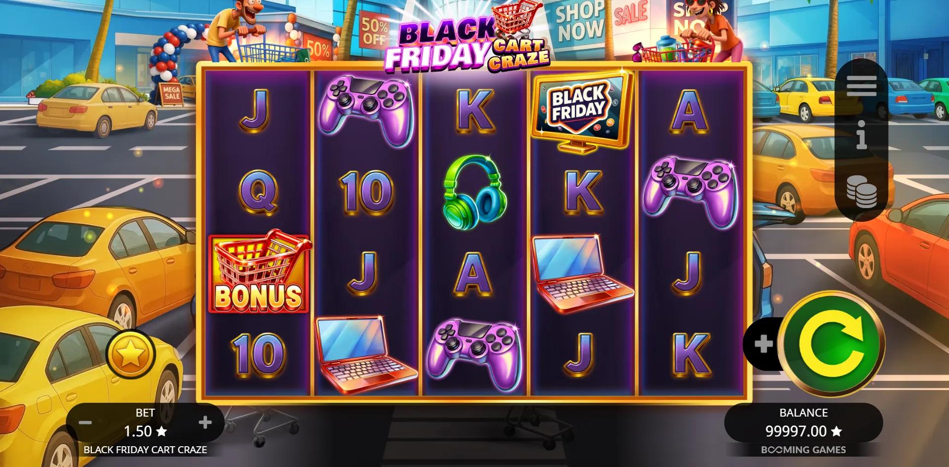 Black Friday Cart Craze - Free Spins active on Booming Games's Shopping slot
