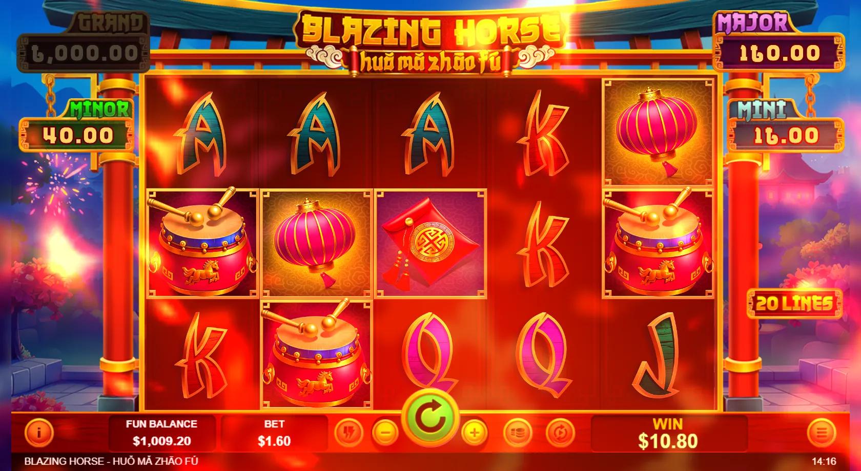 Blazing Horse slot gameplay screenshot