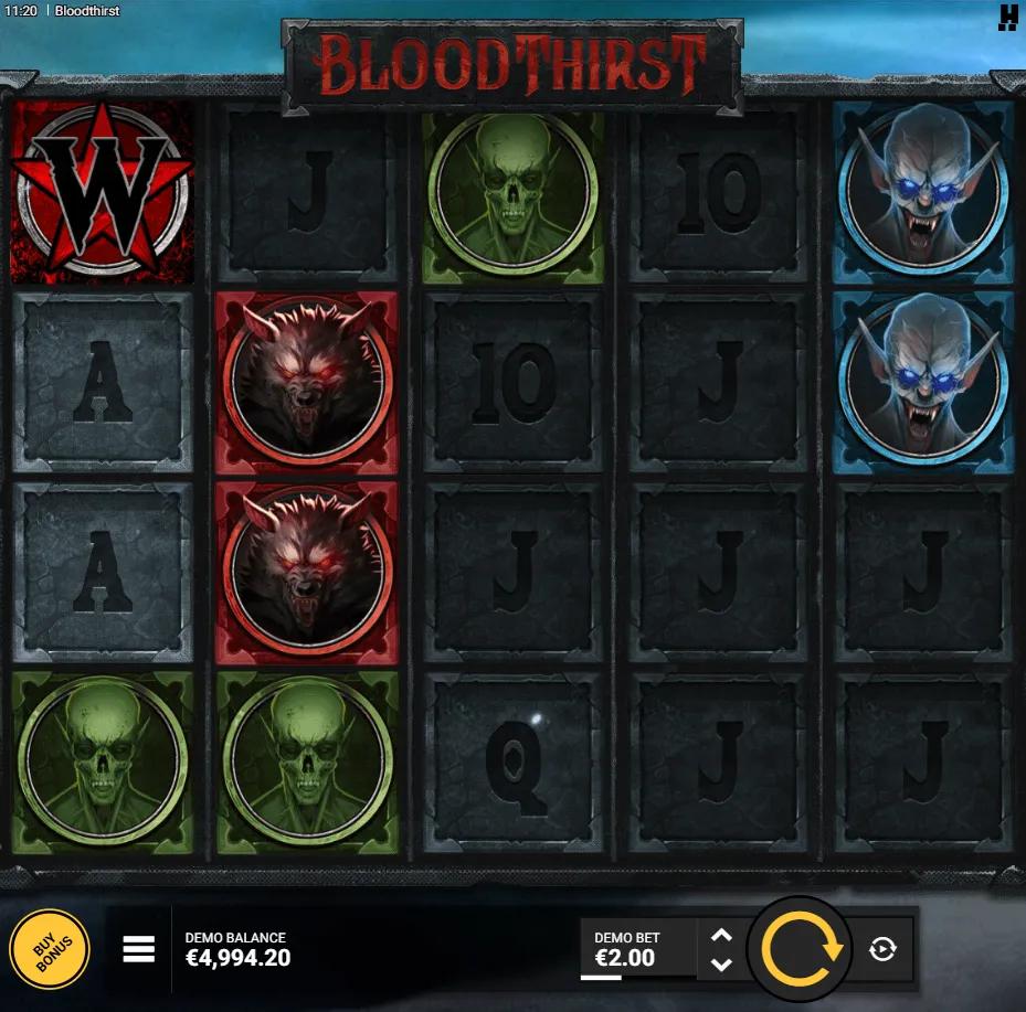 Bloodthirst slot by Hacksaw Gaming gameplay screenshot
