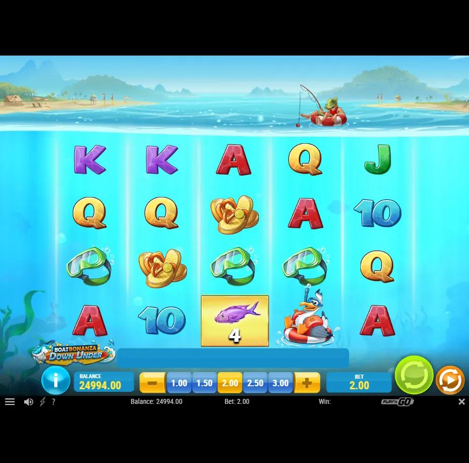 Boat Bonanza Down Under slot gameplay screenshot