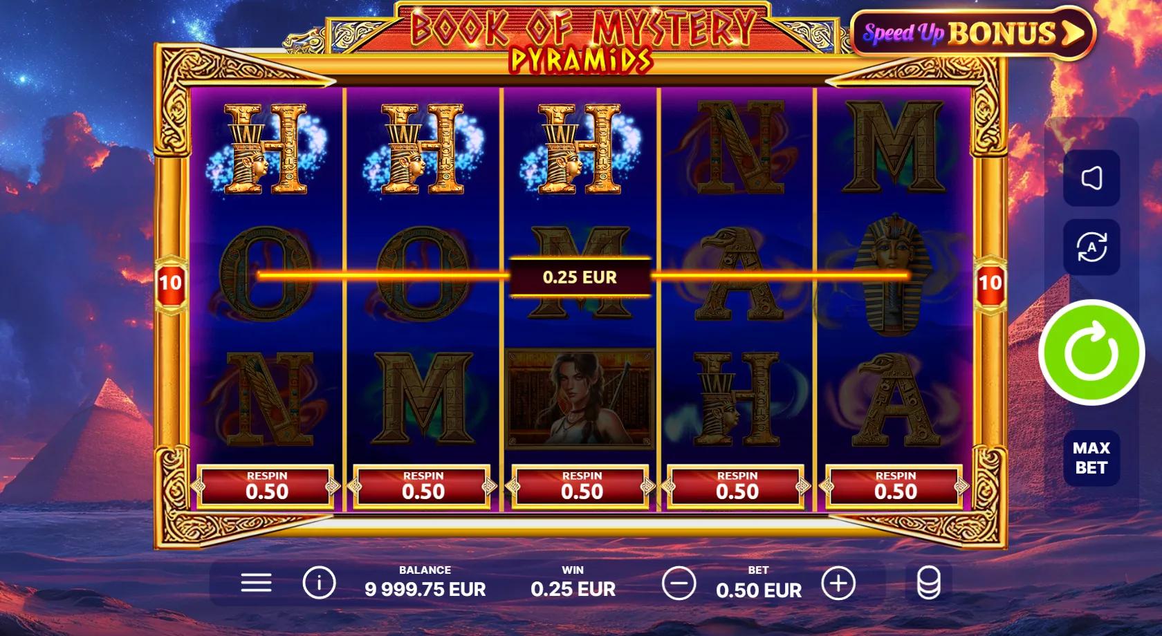 Book of Mystery Pyramids slot gameplay screenshot