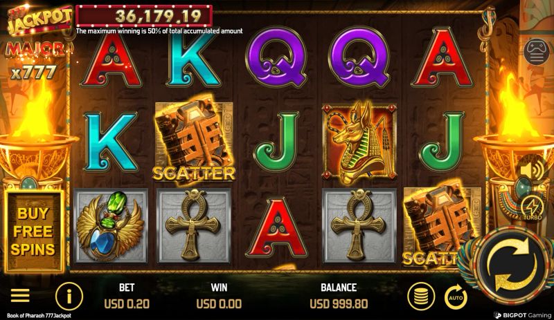 Book of Pharaoh 777Jackpot gameplay screenshot