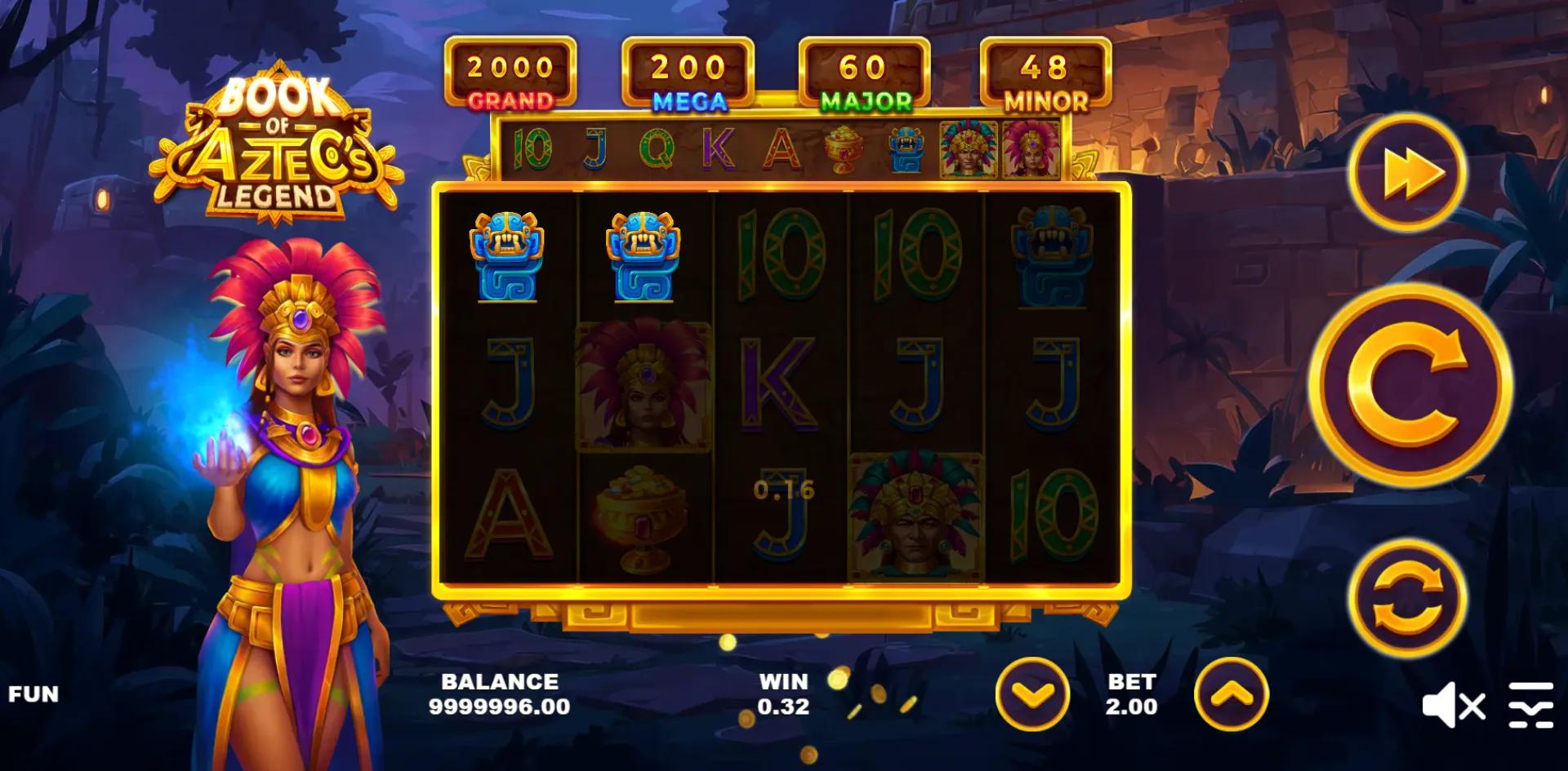 Book of the Aztec's Legend slot gameplay screenshot