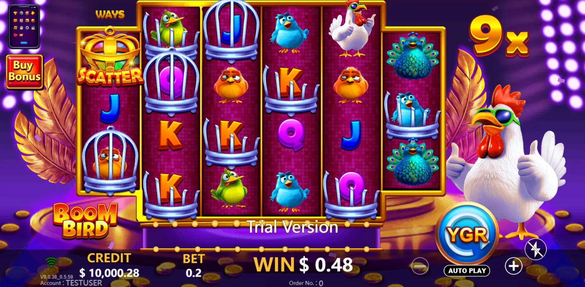 Boom Bird slot gameplay screenshot