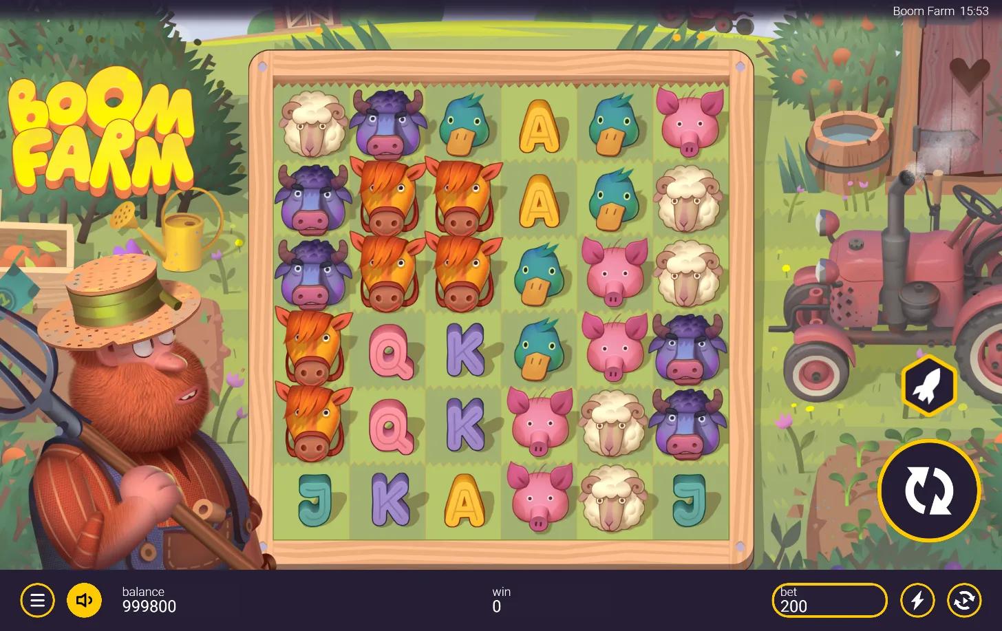 Boom Farm slot gameplay screenshot