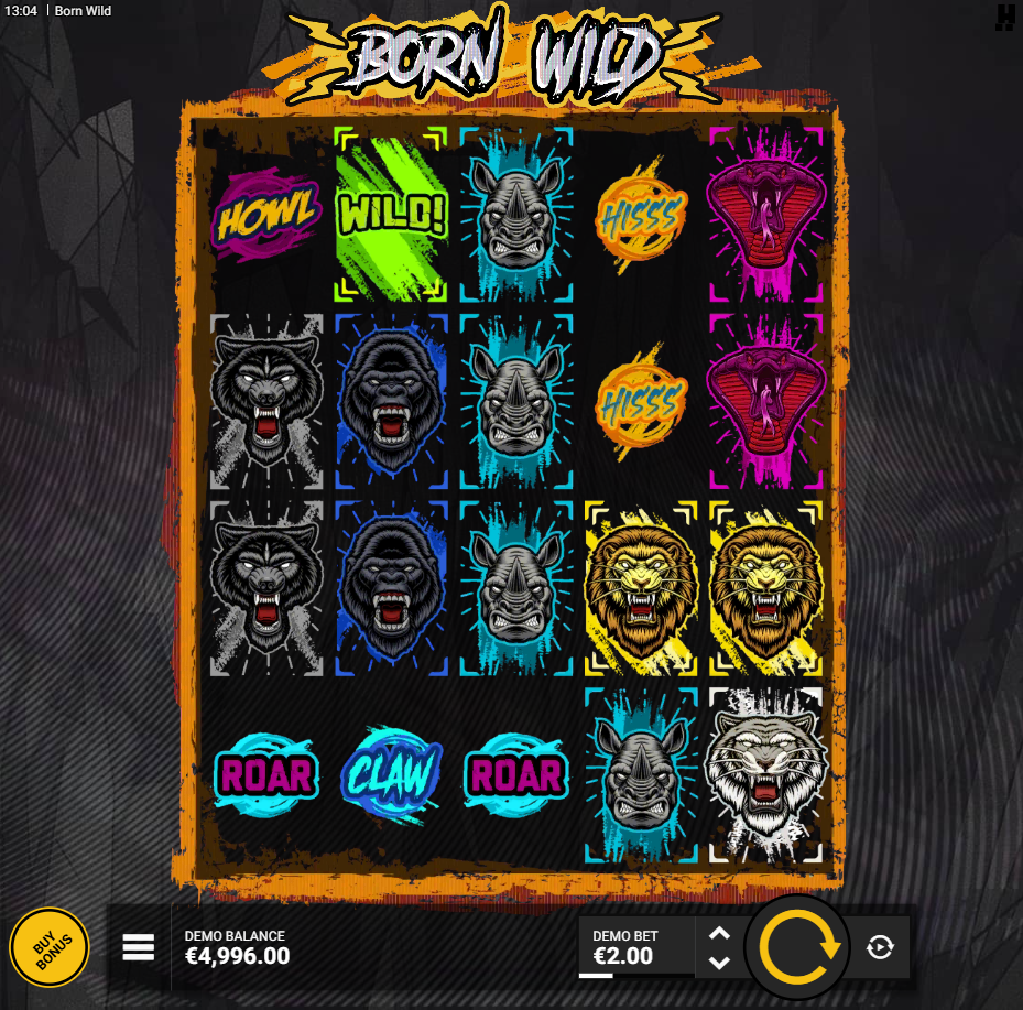 Born Wild slot by Hacksaw Gaming gameplay screenshot