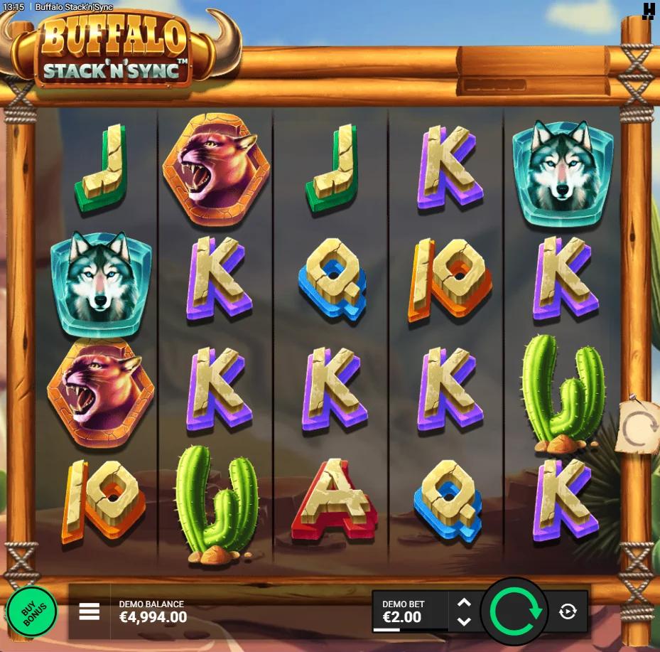 Buffalo Stack'n'Sync slot by Hacksaw Gaming gameplay screenshot