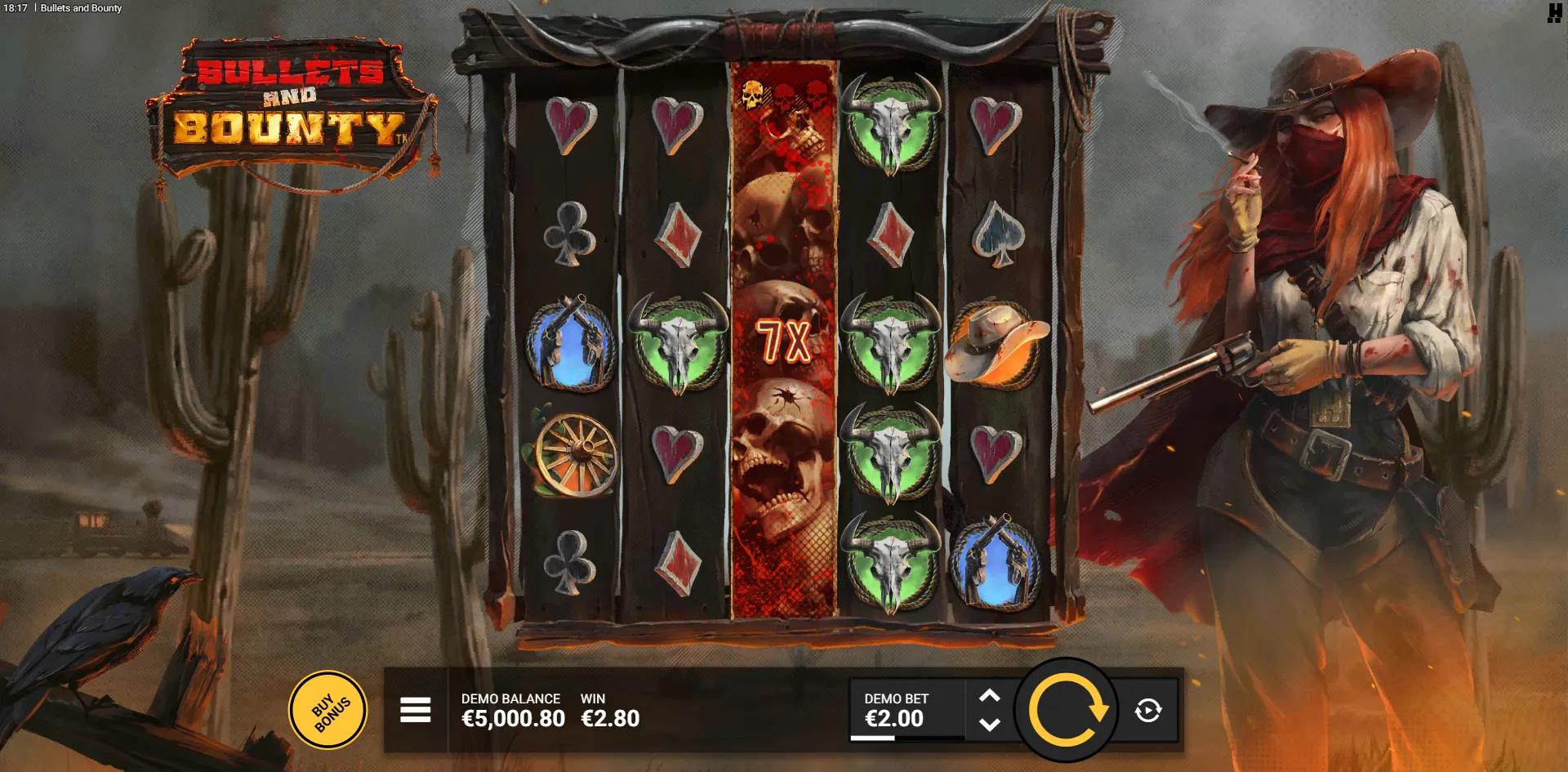 Bullets and Bounty slot gameplay screenshot