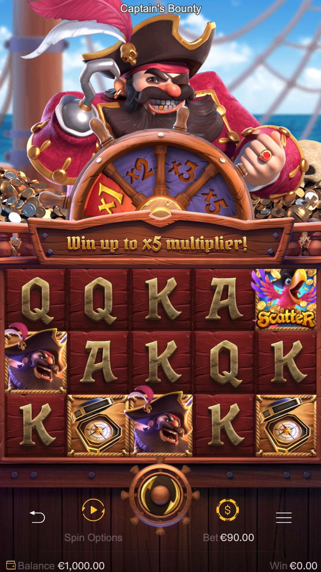 Captain's Bounty slot gameplay screenshot