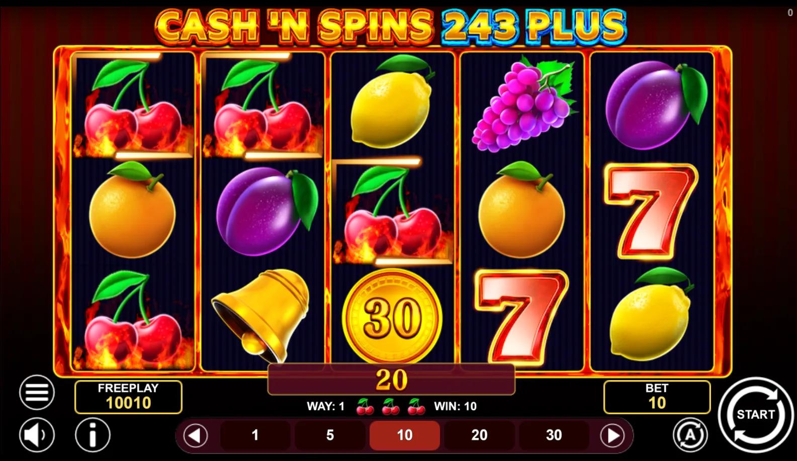 Cash'n Spins 243 Plus slot gameplay screenshot