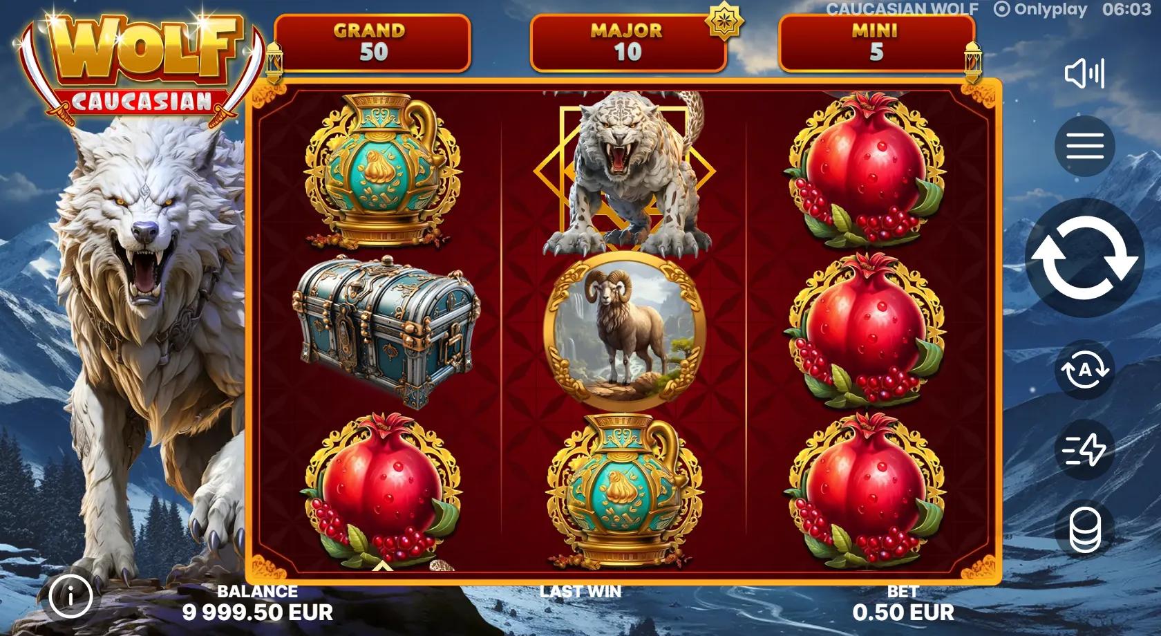 Caucasian Wolf slot gameplay screenshot