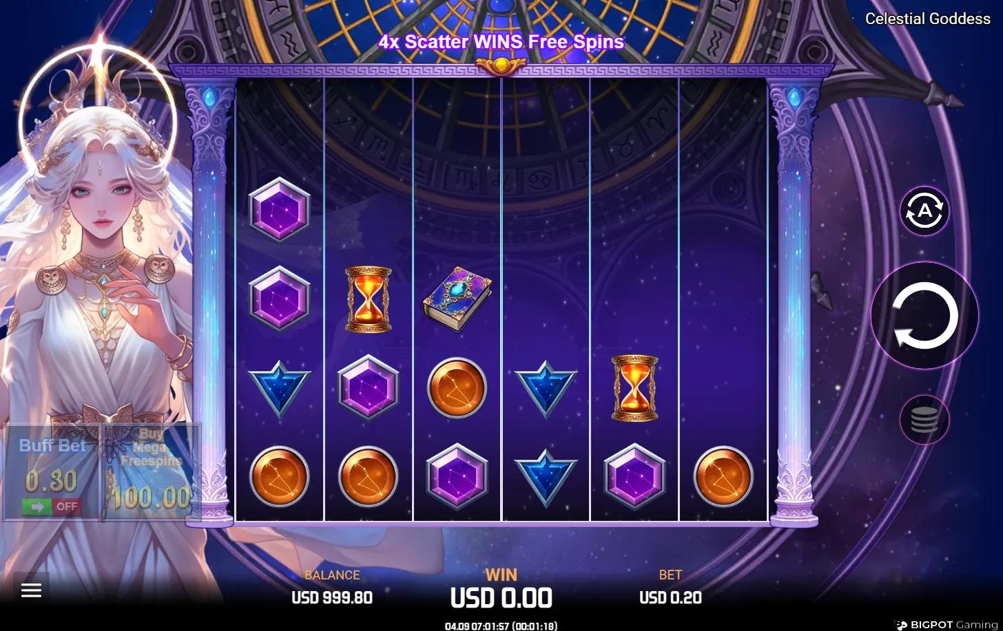Celestial Goddess slot gameplay screenshot
