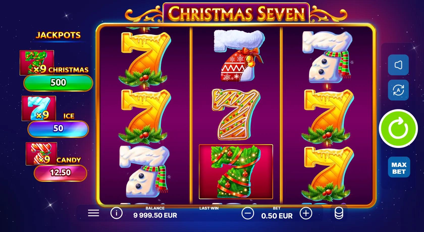 Christmas Seven slot gameplay screenshot