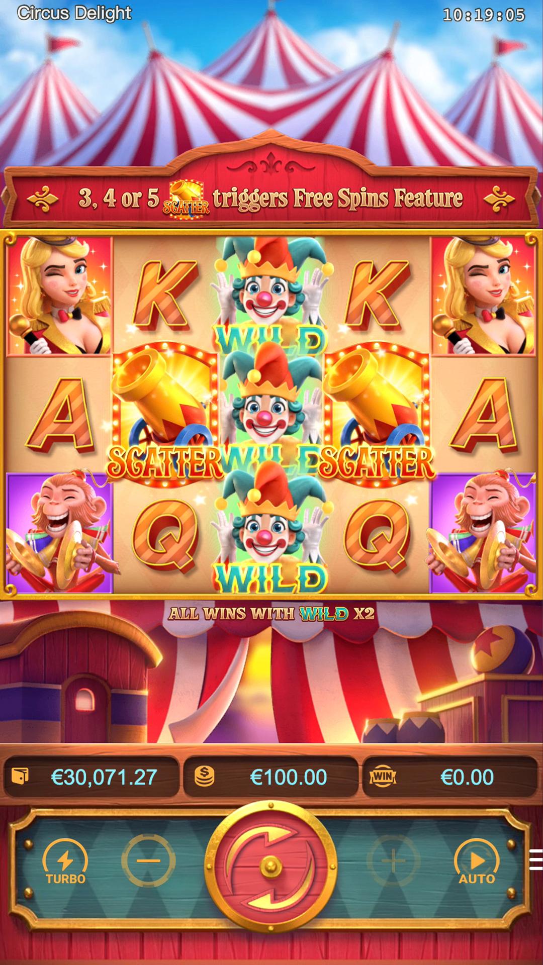 Circus Delight slot gameplay screenshot