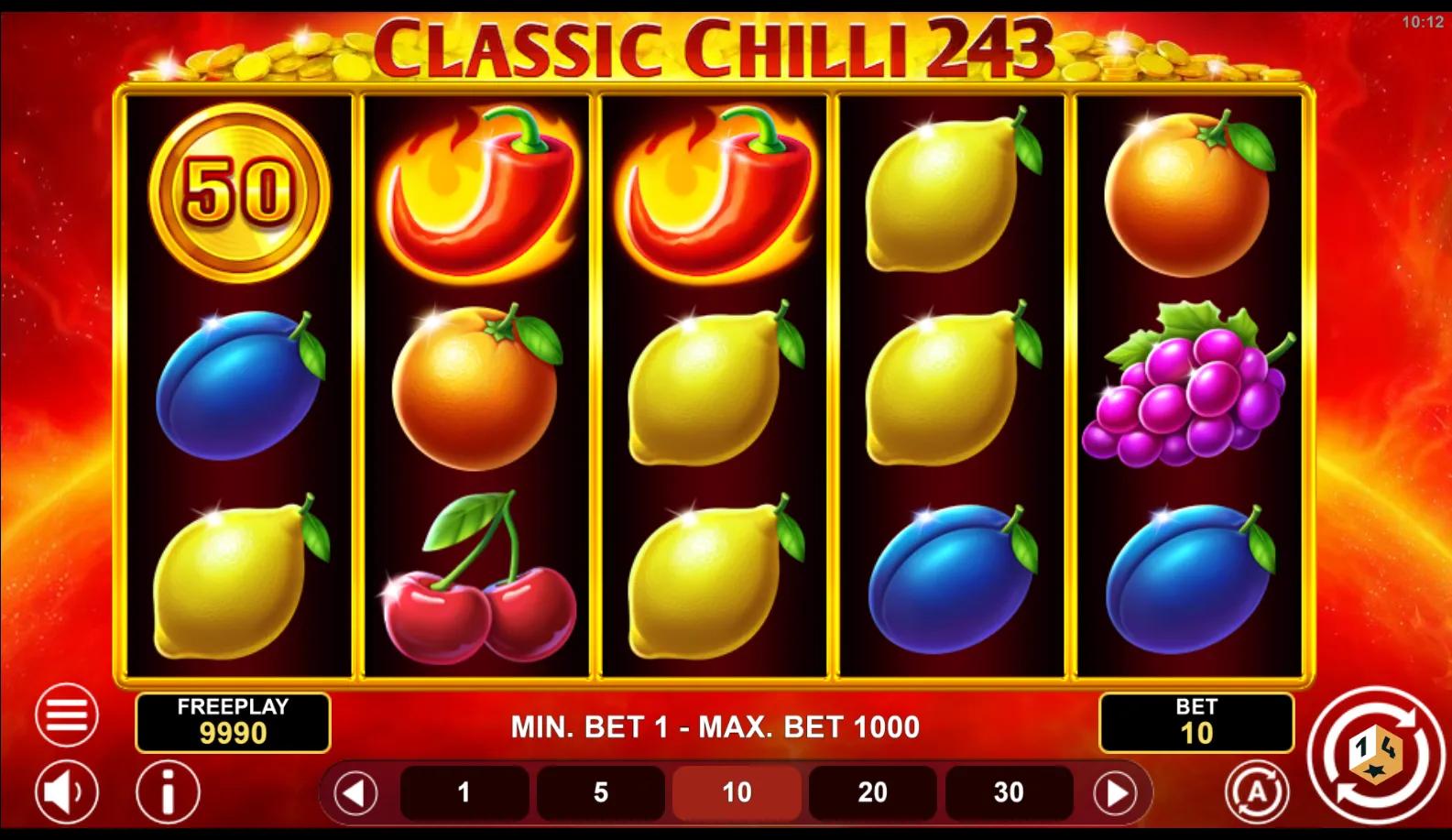 Classic Chilli 243 slot gameplay screenshot