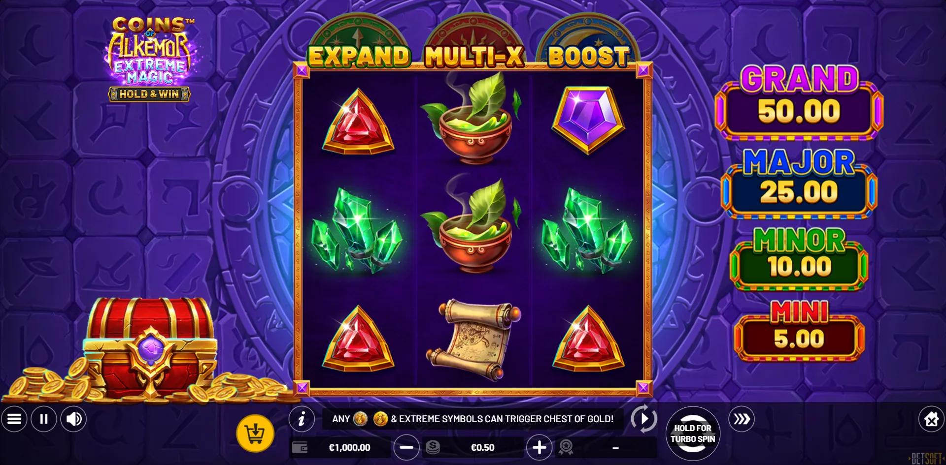 Coins of Alkemor: Extreme Magic slot gameplay screenshot