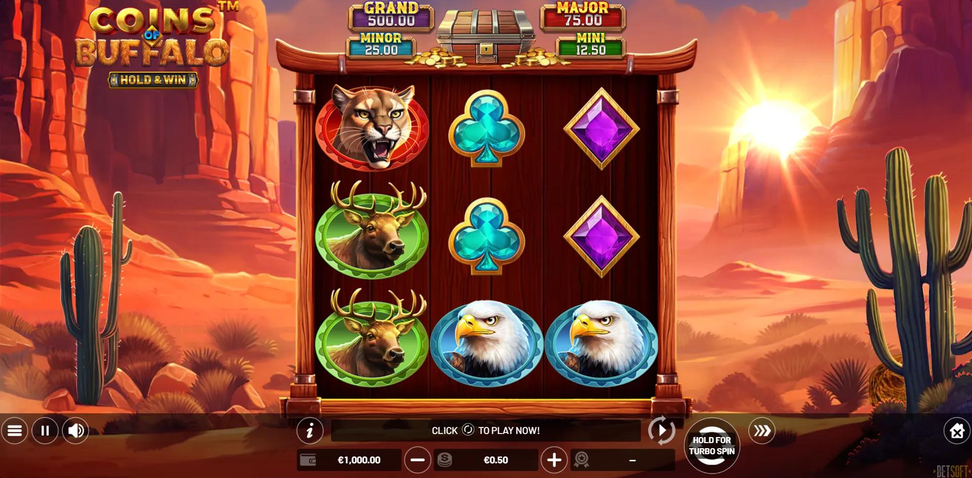Coins of Buffalo slot gameplay screenshot
