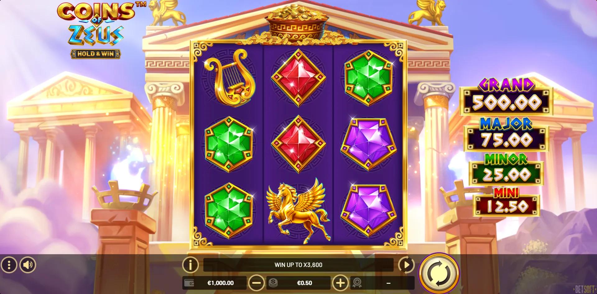 Coins of Zeus slot gameplay screenshot