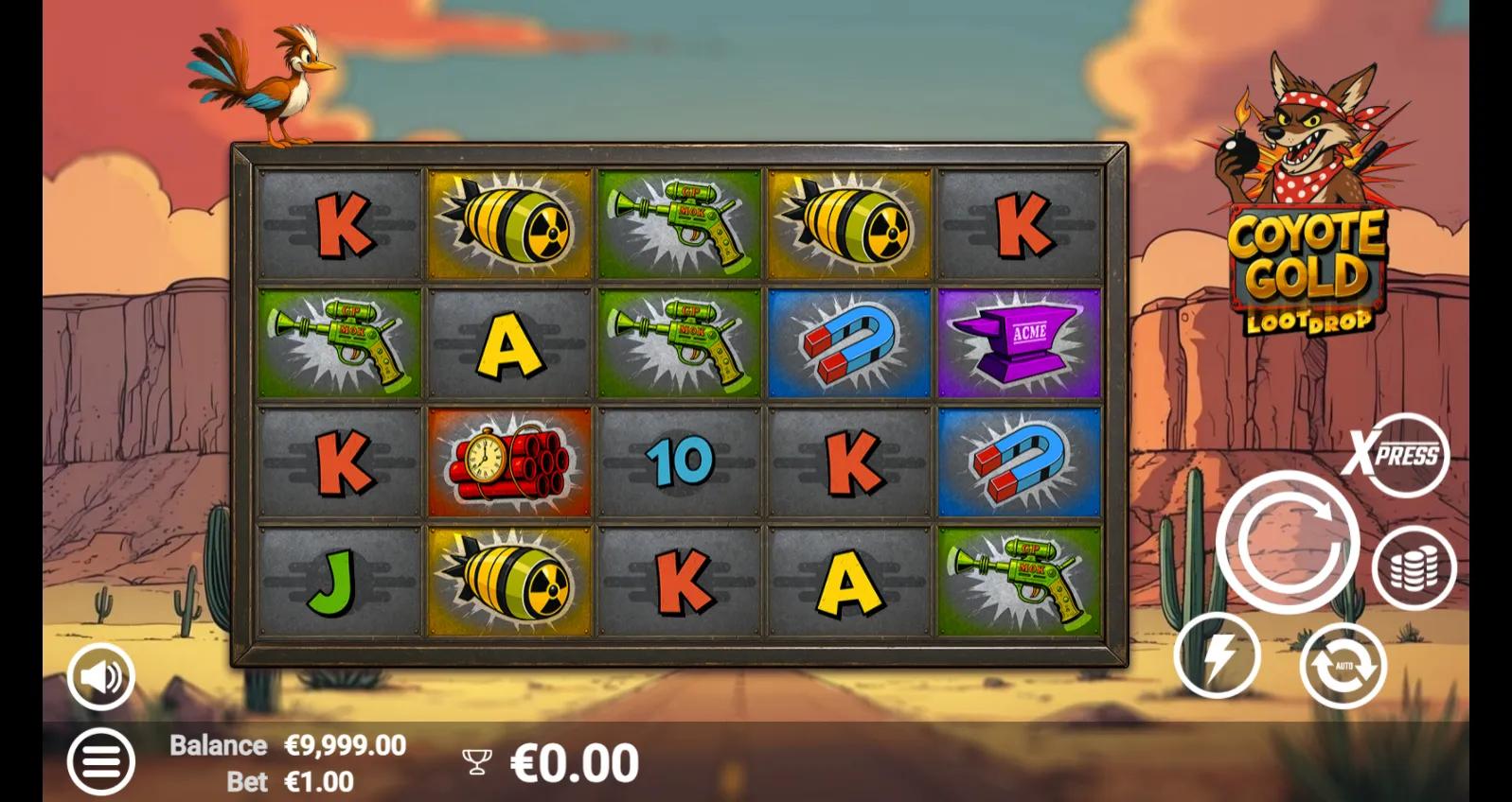 Coyote Gold LootDrop by AvatarUX with Ante Bet on Animals-themed reels