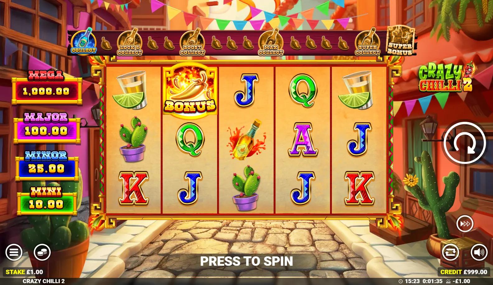 Crazy Chilli 2 slot gameplay screenshot