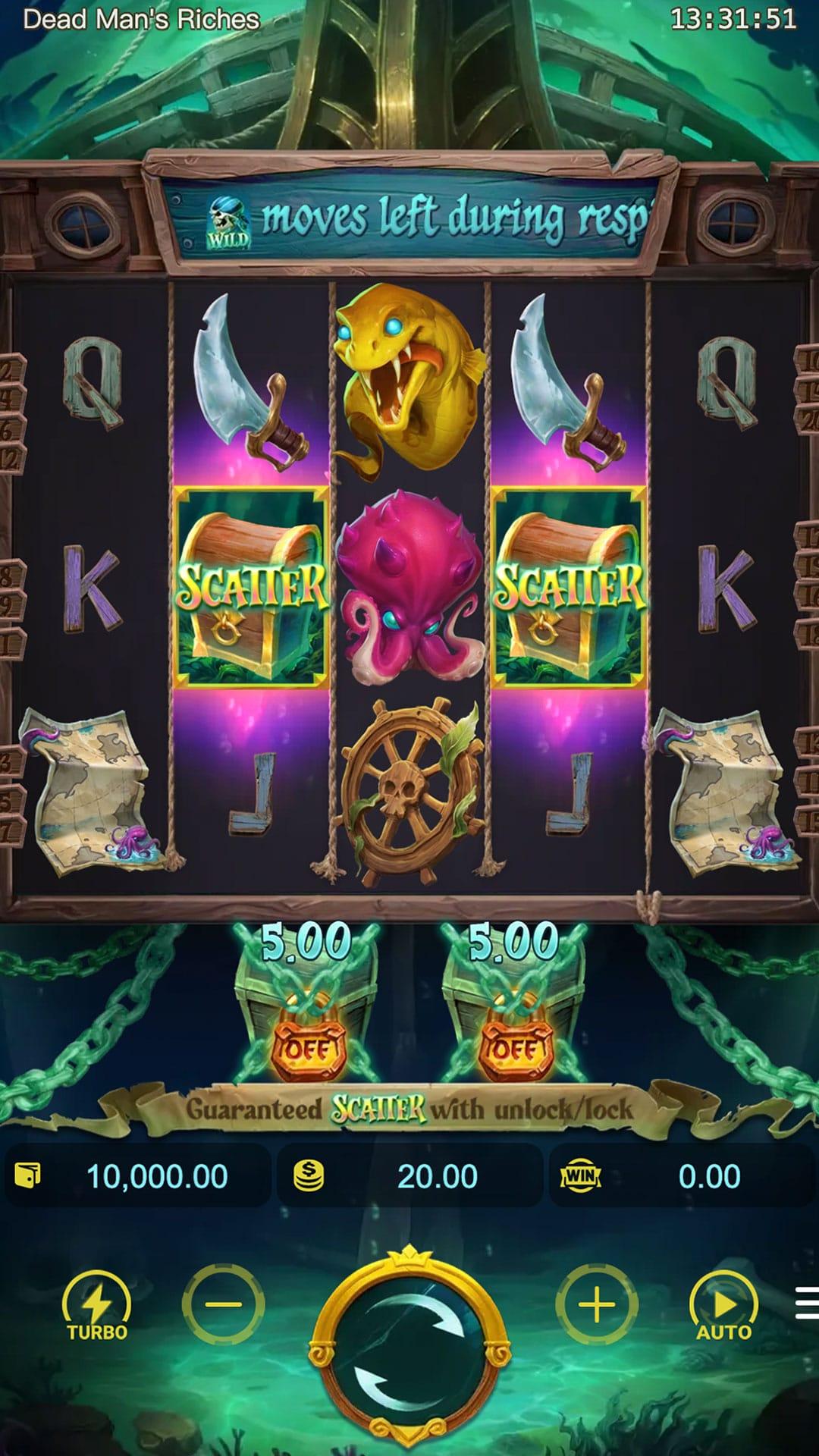 Dead Man's Riches slot gameplay screenshot